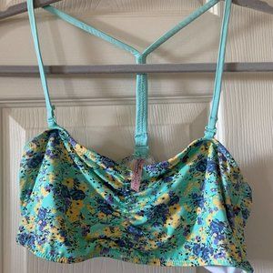 L Floral Teal Bralette Bandou